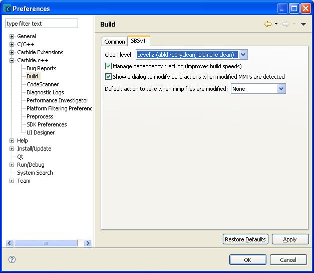 Generált fájlok törlése Window ->