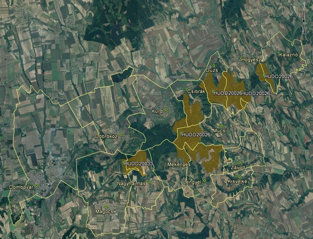 Natura 2000 területek a Kapos hegyháti Natúrpark területén Országos szintű védelem alatt állnak, és a természet védelméről szóló törvény alapján országos jelentőségű természeti területnek vagy