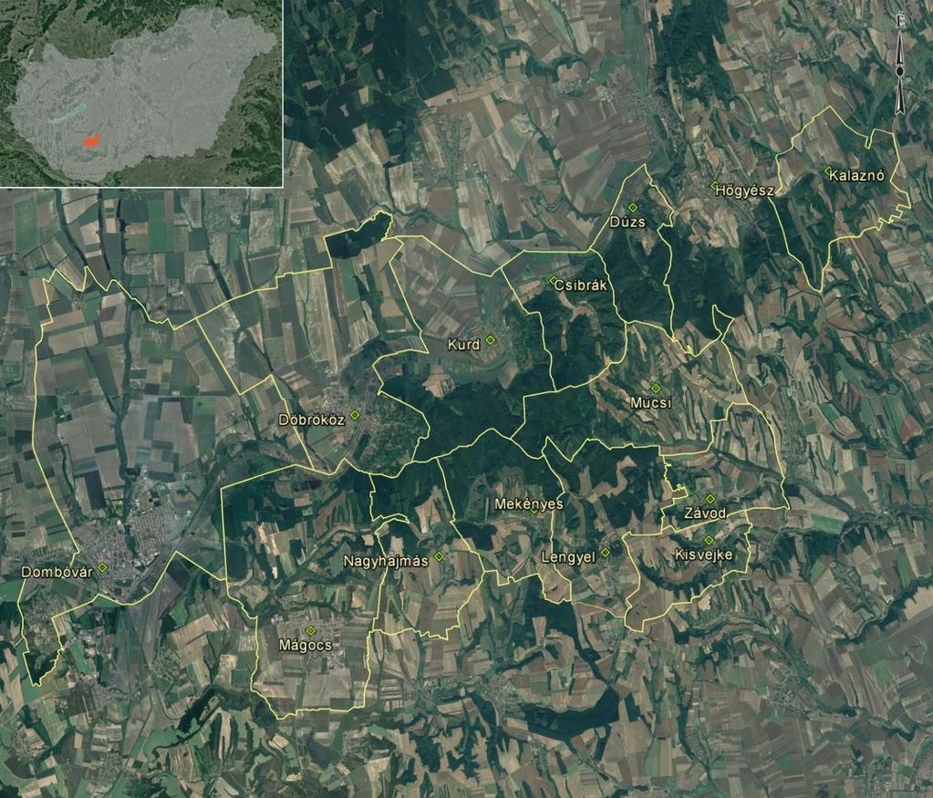 A Kapos hegyháti Natúrpark települései, elhelyezkedése A térség 13 települése köztük két városi jogállású település nyilvánította ki polgármesteri szinten, hogy részt kíván venni a Kapos hegyháti