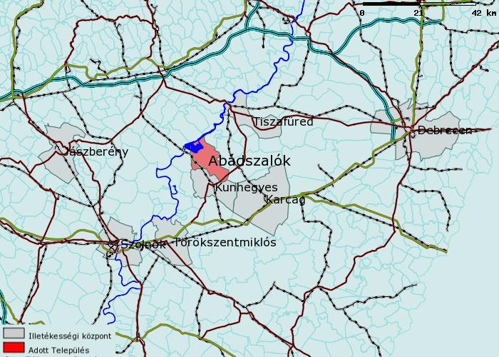 táblázat: Az Abádszalókon illetékes intézmények központjai, távolságuk a várostól Intézmény típusa Központ Eljutási idő * Óra:Perc Távolság km Építésügyi Hivatal Szolnok 1:2 61,1465 Építésügyi