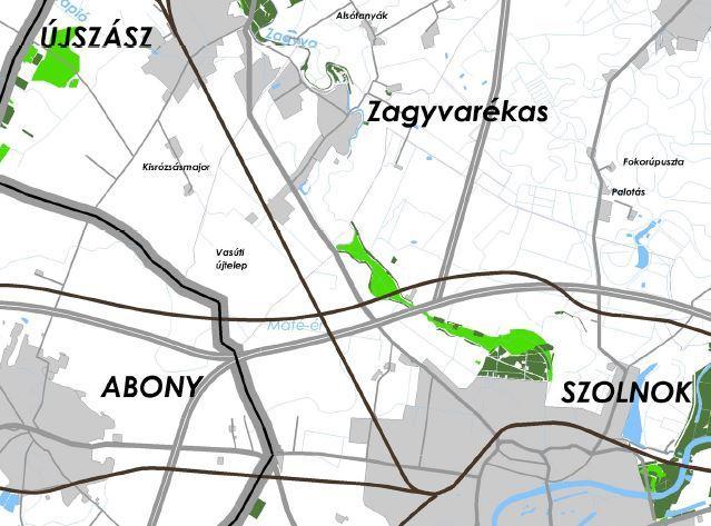 Kiváló termőhelyi adottságú erdőterület övezete A Zagyva folyó hullámtéri területei.