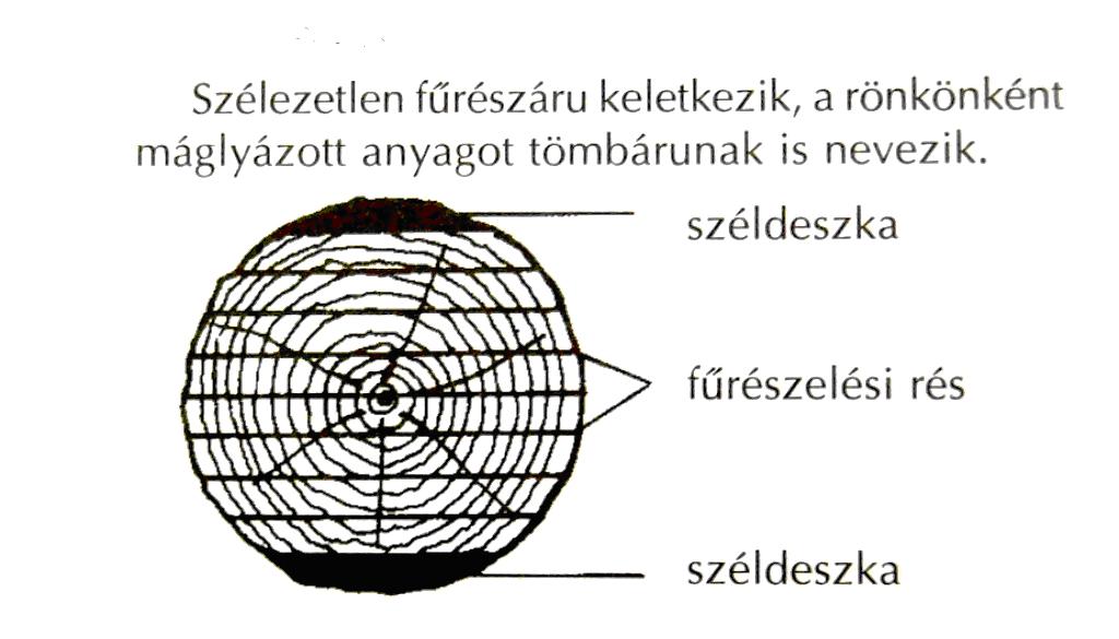 11.2.2. Rönkfeldolgozási technológiák 1.Élesvágás Élesvágás alkalmazásakor az alapanyagot hosszirányban, egymással párhuzamos síkú fűrészeléssel dolgozzák fel.