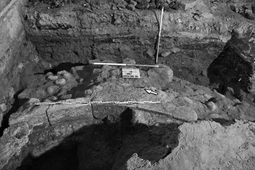 1: Visonta, Church of the Holy Cross. 1. Topographic map; 2. trenches of the 2013 excavation (made by László Nagy, Szabolcs Balázs Nagy and Sándor Tanyi, based on the architectural survey by Mrs.