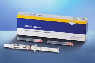EDTA folyadék (Ultradent) 18%-os EDTA oldat használata ajánlott a gyökércsatorna átöblitéséhez az egyes ülések között, illetve a műszeres feltárás végén.