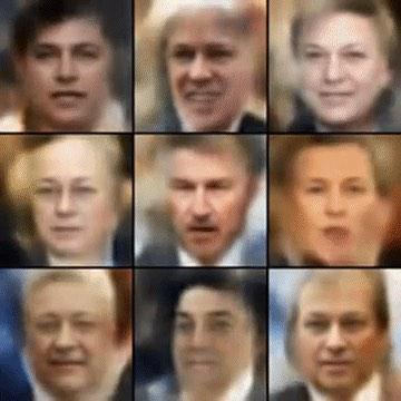 rétegeivel elkészíti a kimenetet. 10. ábra. Képzeletbeli hírességek arcképei variációs autoenkóderrel generálva [22] A variációs autoenkóder dekódolójának a következő feladatot kell megoldania.