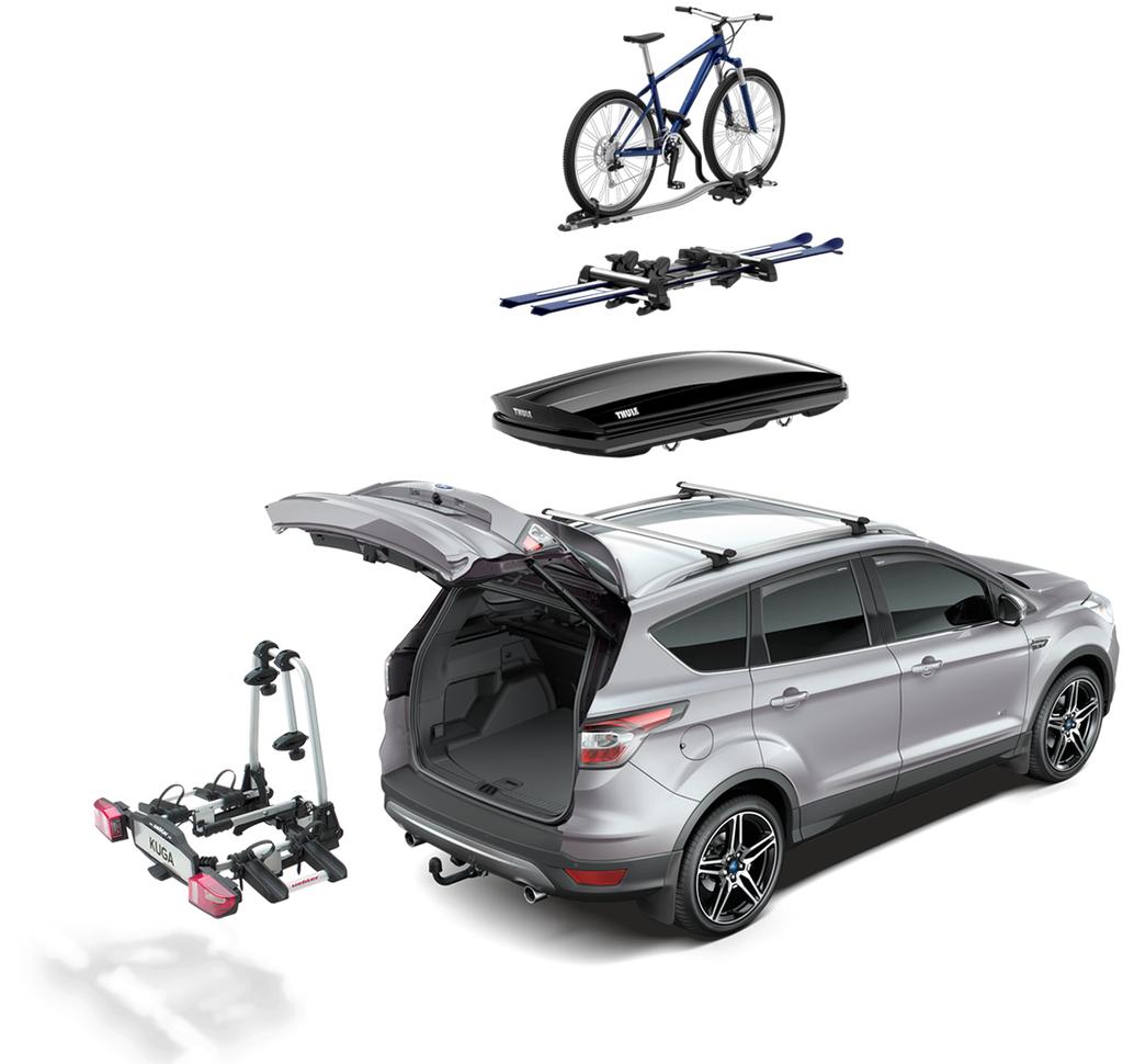 FORD KUGA Külső szállítási rendszerek Akármit is kell szállítania, van hozzá megfelelő tartozékunk, hogy könnyebbé és biztonságosabbá tegyük.
