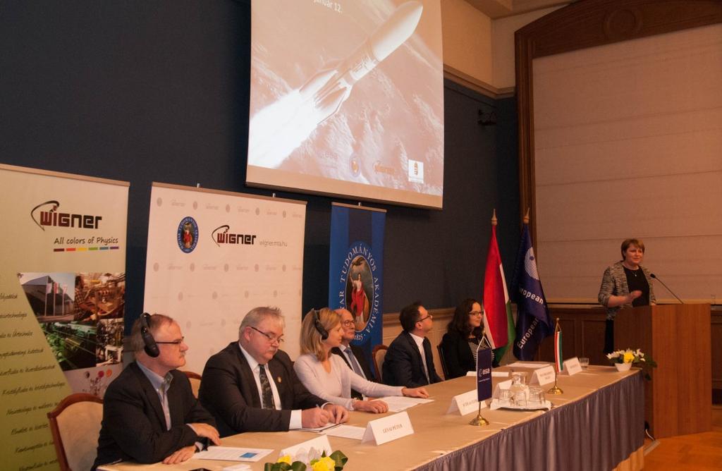 Az ESA magyarországi Techológia Transzfer Irodájának megalakulása alkalmából rendezett sajtótájékoztató 2017.