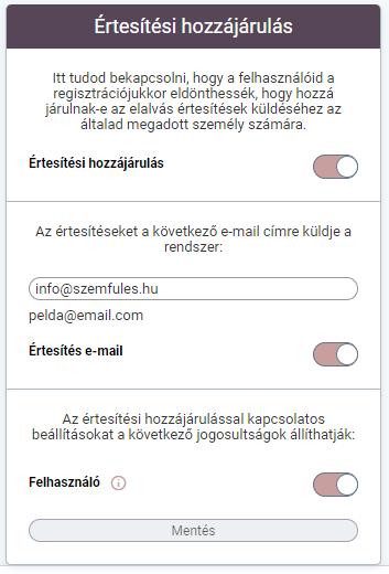 2.1.4 Értesítési hozzájárulás 68.