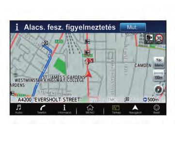 KARBANTARTÁSI FIGYELMEZTETŐK 1. Abroncs cseréjére figyelmeztető lámpa 1. A figyelmeztetés a képernyő bal felső sarkában jelenik meg.