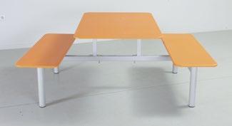 PAD Alapfelszereltség: dekorit borítású asztallap, dekorit borítású ülőlap Méretek: asztallap: 120x80 cm, ülőlap: 120x40 cm, ülőmagasság: 45 cm QUADRA 2.
