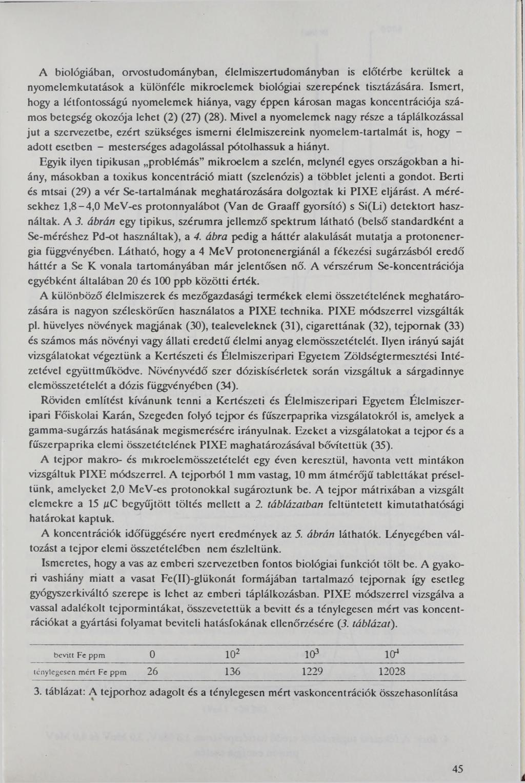 A biológiában, orvostudományban, élelmiszertudományban is előtérbe kerültek a nyomelemkutatások a különféle mikroelemek biológiai szerepének tisztázására.