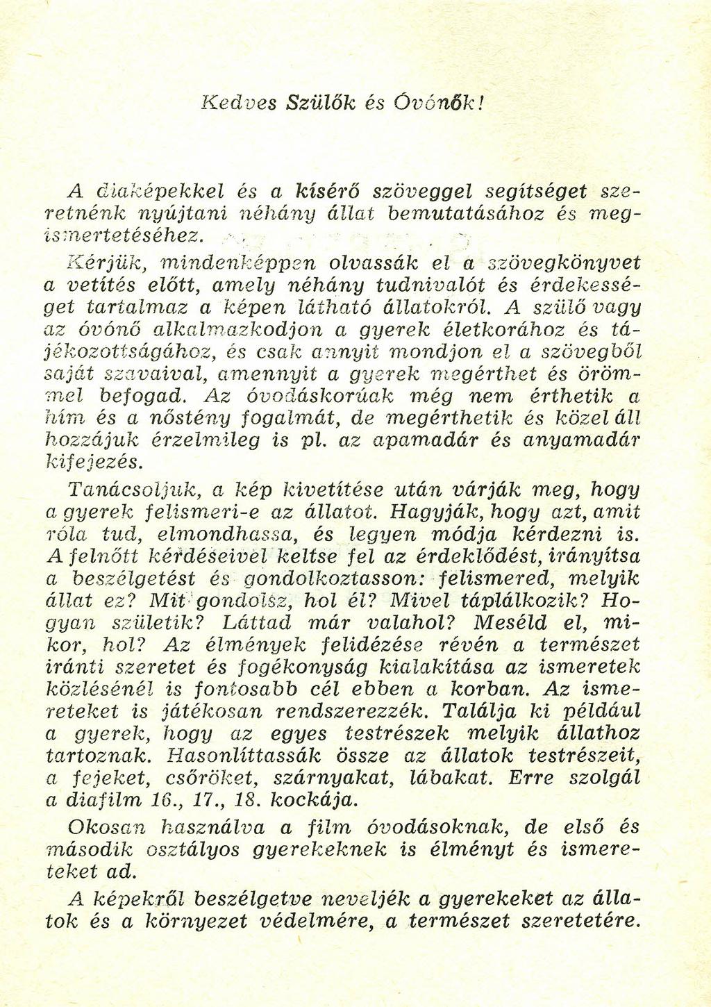 Kedves Szülők és Övónők!