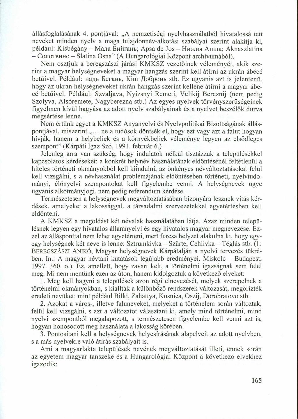 állásfoglalásának 4.