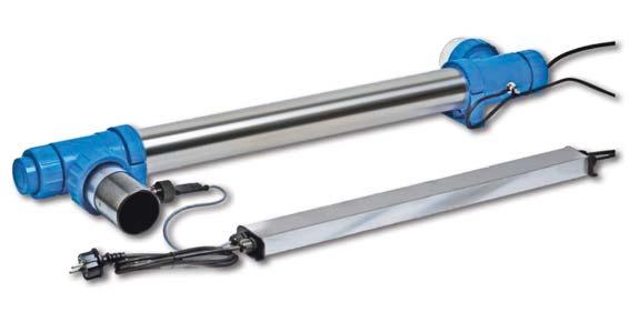 Can reduce the use of chlorine and other chemicals by up to 80%. Install after the filter tank, in bypass.