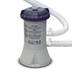 The INTEX cartridge filter pumps allow the compact and economical water treatment for the small and medium size above ground