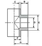 881 7 244 Ft 9 200 Ft CIT45-90CH C 45 T-idom D90 / Tee 45 D90 PN16 90 107 51 22 1.