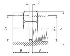 09. PVC NYOMÓCSÔ IDOMOK, SZERELVÉNYEK, CSÖVEK, KELLÉKEK PVC PRESSURE FITTINGS, PIPES, ACCESSORIES BELSÔMENETES KARMANTYÚ / ADAPTOR SOCKETS CORAPLAX Mérettáblázat / Size D3 D Z D1 CAB-20CH C