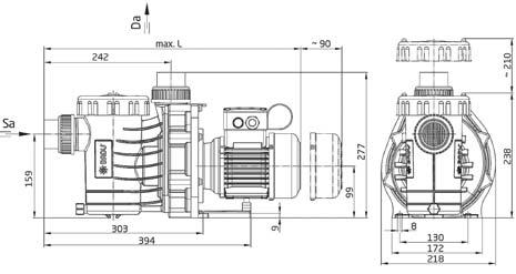 With the BADU Alpha and BADU Gamma swimming pool pump you have the usual first-class material quality. It is extremely quiet and has improved hydraulics with optimised water flow.