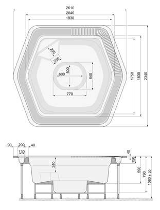 Spa + fehér led / white 260x234 5 32 106 1400 310 1 851 969 Ft 2 352 000 Ft PSF-C2632S A Spa + színes led / color 260x234 5 32 106 1400 310 2 060 630 Ft 2 617 000 Ft Opció / Optional PSF-SZIG A