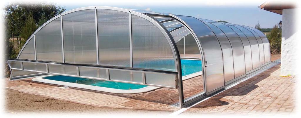 12. MEDENCEFEDÉSEK, TAKARÁSOK POOL COVERS, AUTOMATIC ROLL-ON COVERS KX-25 POLIKARBONÁT MEDENCEFEDÉSEK KX-25 POLYCARBONATE POOL COVERS Magas forma, aszimmetrikus kivitelben.