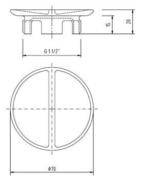 padló befúvó, beton medencéhez D50/2 / Plastic