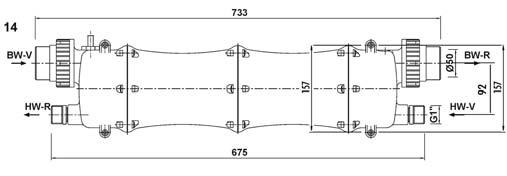 A fûtôspirál anyaga AISI316 V4A rozsdamentes acél. A heat exchanger developed on a modular basis, and stainless plastic body. For heating swimming pool water, using heated water or solar warmth.