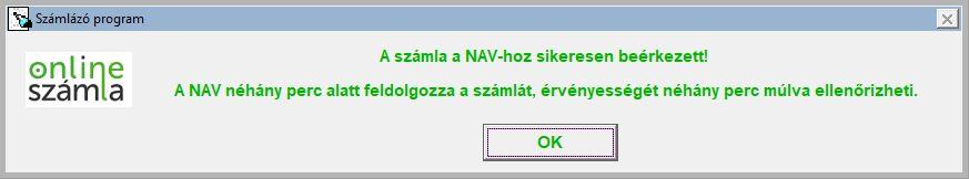 Ha a számla olyan hibát tartalmaz, amely az adatszolgáltatást lehetetlenné tenné, akkor erre vonatkozóan figyelmeztetés jelenik meg.