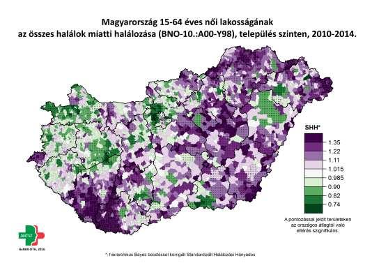 17 2. térkép Okspecifikus halandóság A rosszindulatú daganatok miatti korai halálozás időbeni alakulása és területi egyenlőtlenségei 28.