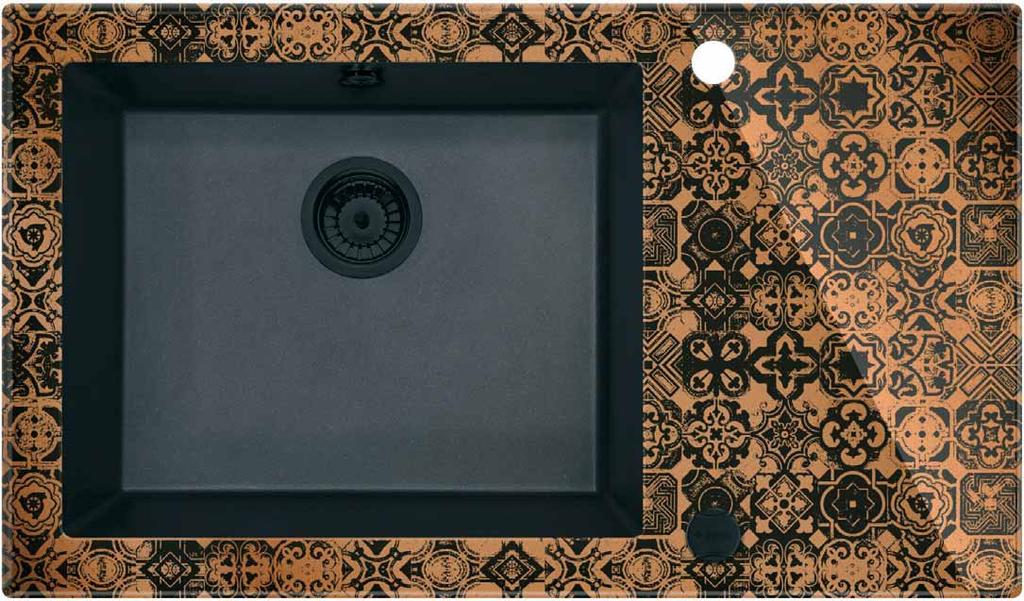 Üveg-gránit mosogató 860 x 500 x 200 mm 490 x 400 mm ZSC GP2C (fózolt) 199 990 Ft Capella Precious Bronz Üveg-gránit