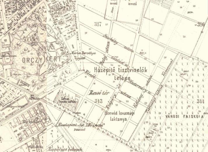 Az 1882-es budapesti topográfiai térképen már a Tisztviselőtelep jelenlegi úthálózata rajzolódik ki, melyet 1886-ban kezdtek el házakkal beépíteni.