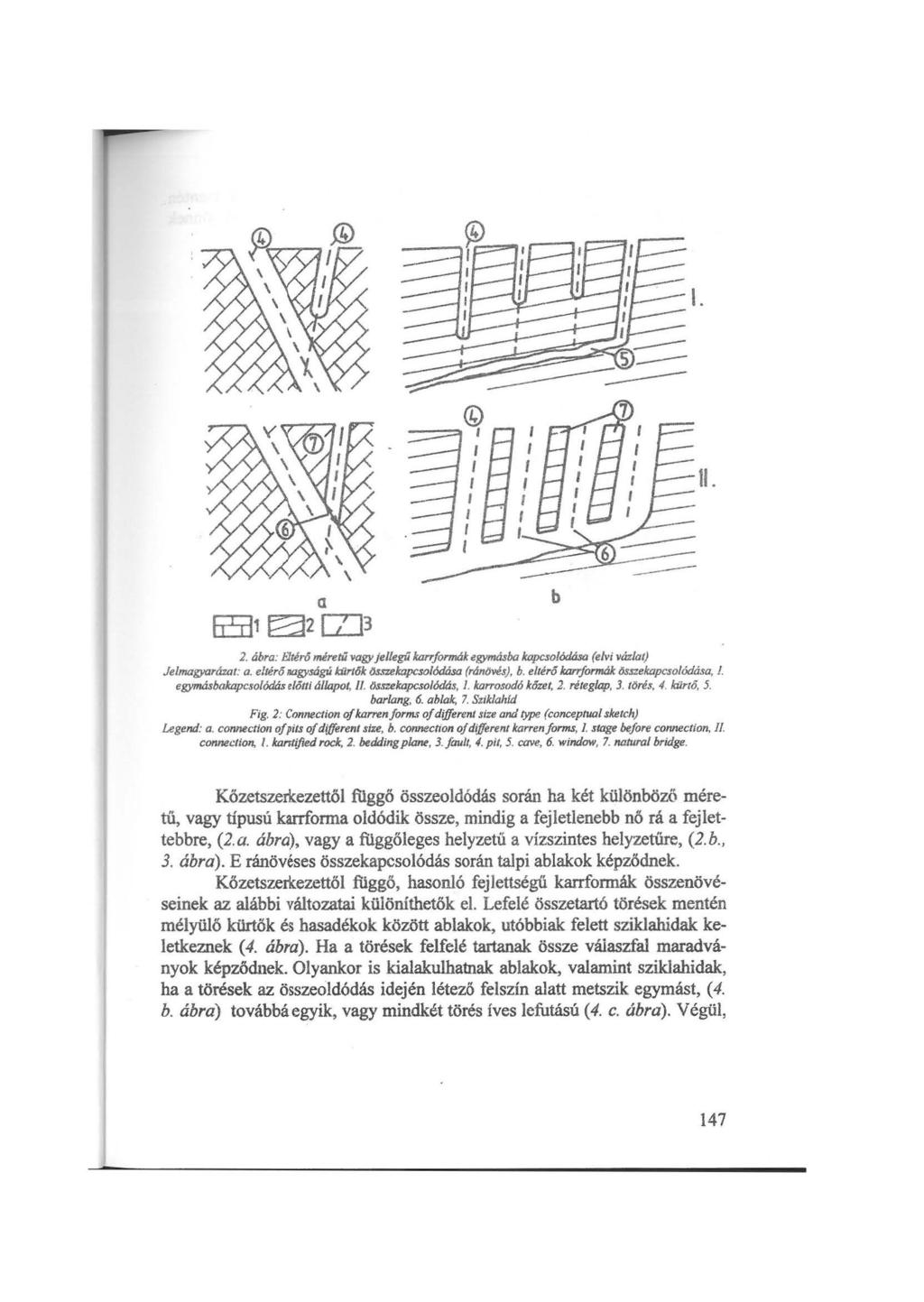 l. 11. a E2I]1 ~2 (7]3 2. ábra: Fltérő méretú vagy jellegű karr/ormák egymásba lwpcsolódása (elvi vázlat) Jelmogyarázot: a. eltérő nagyságú letirt ők ijsszekapcsolódása (ránövés), b.