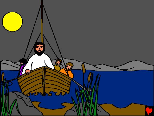 A csónakban ülők mind leborultak Jézus előtt,