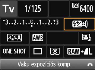 oldal) Csúcsfény árnyalat elsőbbség* (261. oldal) ISO-érzékenység (90. oldal) Vakuexpozíciókompenzáció (115. oldal) Mérési mód (113.