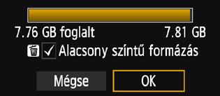 1 2 Válassza a [Kártya formázása] lehetőséget. Az [51] lapon válassza a [Kártya formázása] elemet, majd nyomja meg a <0> gombot.