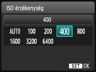 i: Az ISO-érzékenység fényforráshoz igazodó beállításan Az ISO-érzékenységet (a képérzékelő fényérzékenységét) a környezet megvilágítási szintjéhez kell beállítani.