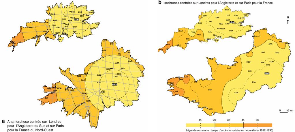 1.4.2. Az idő szerint torzított kartogramok típusai A szerkesztés alapjául szolgáló adatok jellegétől függően az idő szerint torzított kartogramok több változatát különböztethetjük meg.