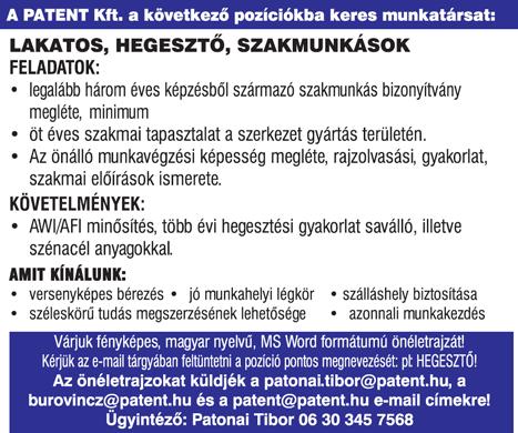 www. dpmsz. hu 9 FUVARSZERVEZŐ kollégát keres gyakorlattal az Aranyablak Kft. Feladat: saját üzletekbe történő szállítás szervezése és a 6 db, saját tehergépkocsi munkaidő beosztása.