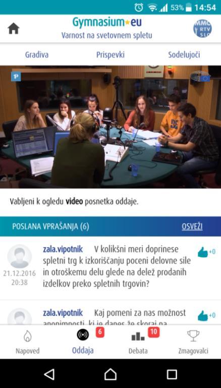 3.5.2 Spletne strani programov, oddaj in enot MMC je nudil tehnološko podporo in