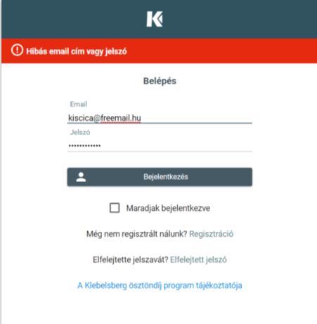 2.2 Bejelentkezés az ekréta Klebelsberg Képzési Ösztöndíj Program (KKÖP) adatközlési felületére Az értesítő levélben küldött linkre (https://osztondij.e-kreta.