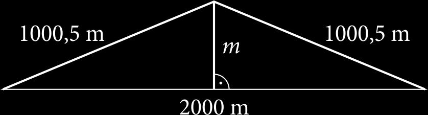 III/. Számítások síkban Képzeld el, hogy egy km hosszú egyenes út két végén rögzítettek egy 00 m hosszú kötelet! Milyen magasra kellene emelni középen a kötelet, hogy feszes legyen?