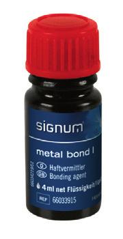 2. SIGNUM - KOMPOZITOK 2.3 SIGNUM - BONDOK Signum metal bond Innovatív hideg bond anyag, amely az összes fogászati ötvözettel használható.