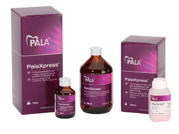 3.2 PALA - AKRILÁTOK PalaXpress Hidegen polimerizálódó akrilát. Széles indikációs területen használható nagy precizitású biokompatibilis akrilát.