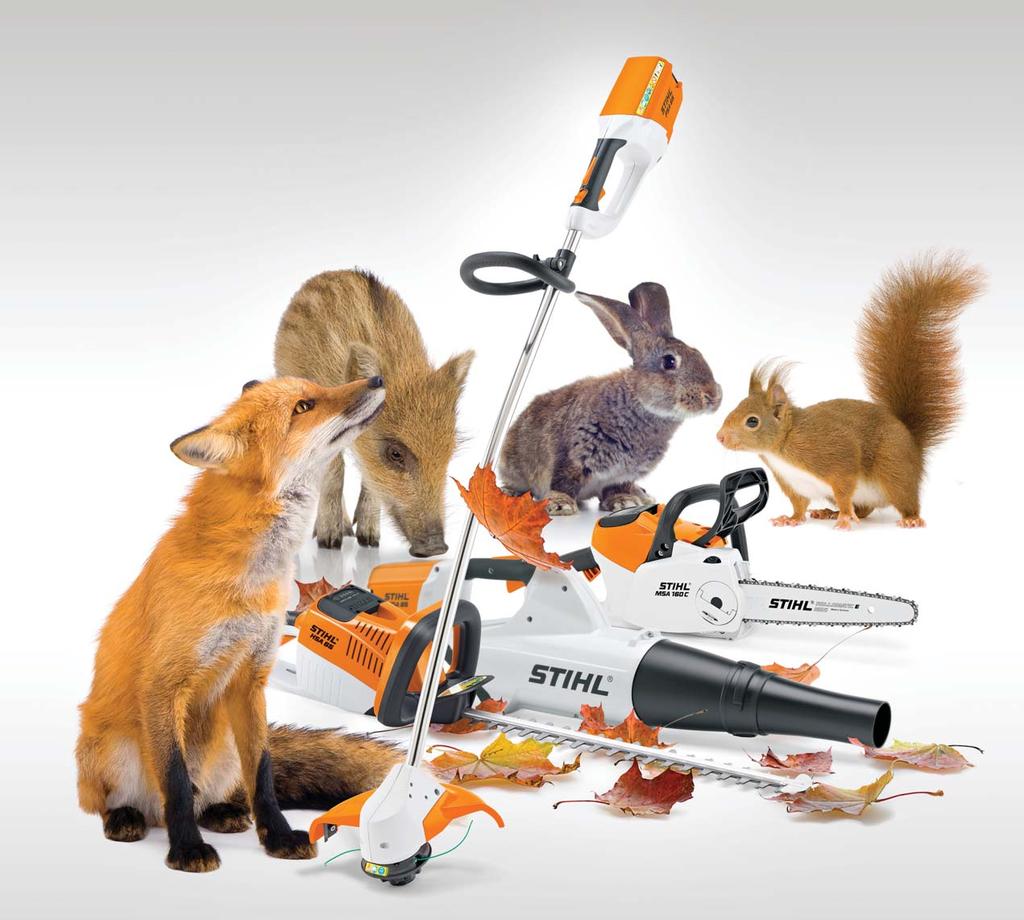 Minden példány nagyon fürge A STIHL akkumulátoros termékei épp olyan jól alkalmazkodnak az erdôkhöz, mezôkhöz, ahogy a vadon élô állatok.