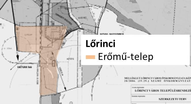 3.3.2.4 Erőmű-telep Városrész lehatárolása: belterületi határ, lásd térképen narancs színnel Az Erőmű-lakótelep, az Árpád út mellett Lőrinci másik karakteres, városépítészetileg értékes városrésze.