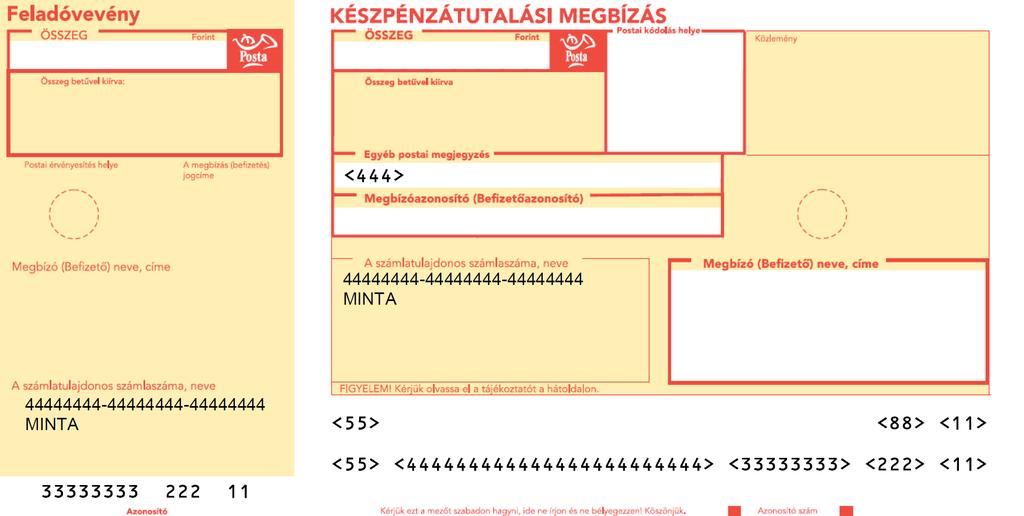 Készpénzátutalási megbízás alap megszemélyesítése 3/A.