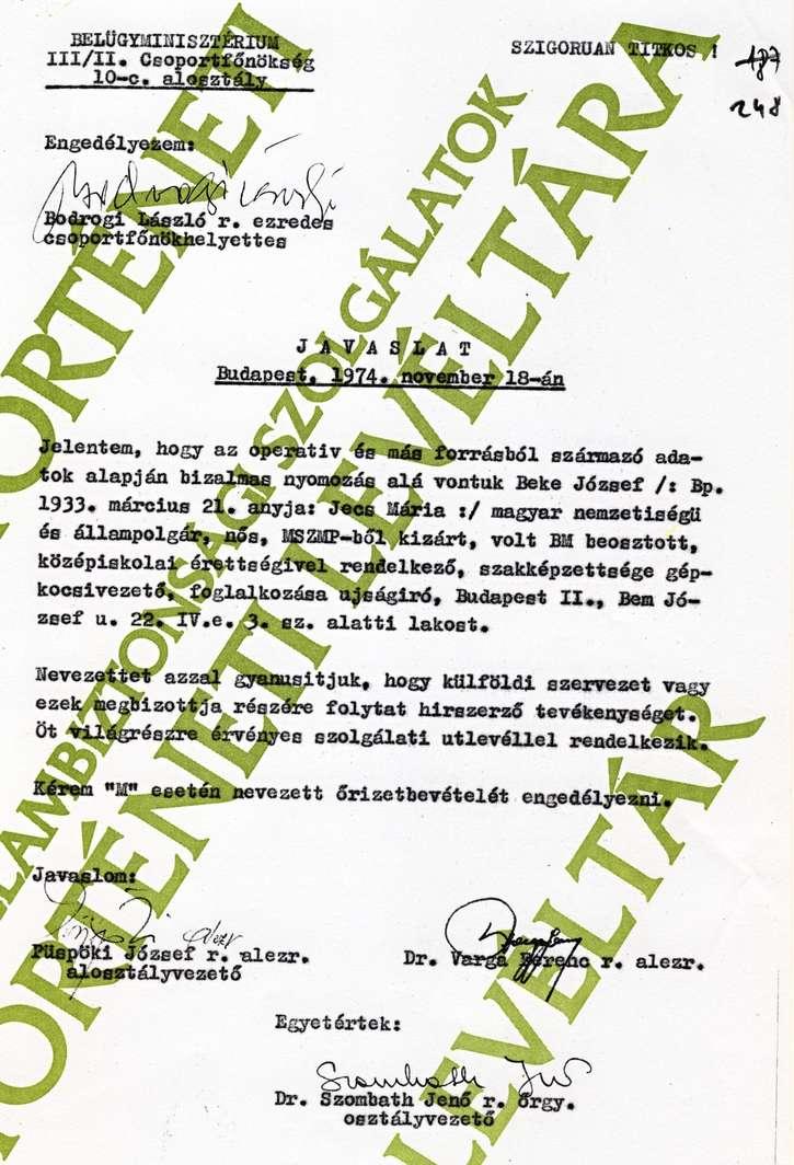 zetője és Halász Ferenc (1919. dec.