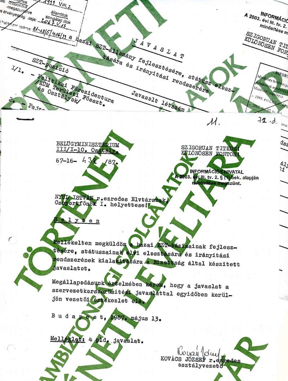 1987: A hírszerzés irányítási