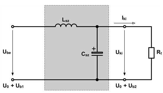 8.2.3.2. Búgófeszültség csökkentése LC szűréssel Az LC szűrő még hatékonyabb szűrést biztosít, mert a tekercs egyenáramúlag gyakorlatilag rövidzár, a kondenzátor pedig szakadásként viselkedik, így az