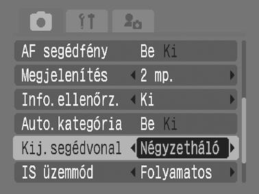 108 A kijelző segédvonalainak beállítása Használható felvételi üzemmódok 218. old.