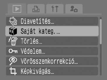 118 Képek rendszerezése kategóriák szerint (Saját kateg.) A képeket előre létrehozott kategóriákba rendezheti. Ha a képeket kategóriákba rendezte, a következő műveleteket lehet elvégezni.